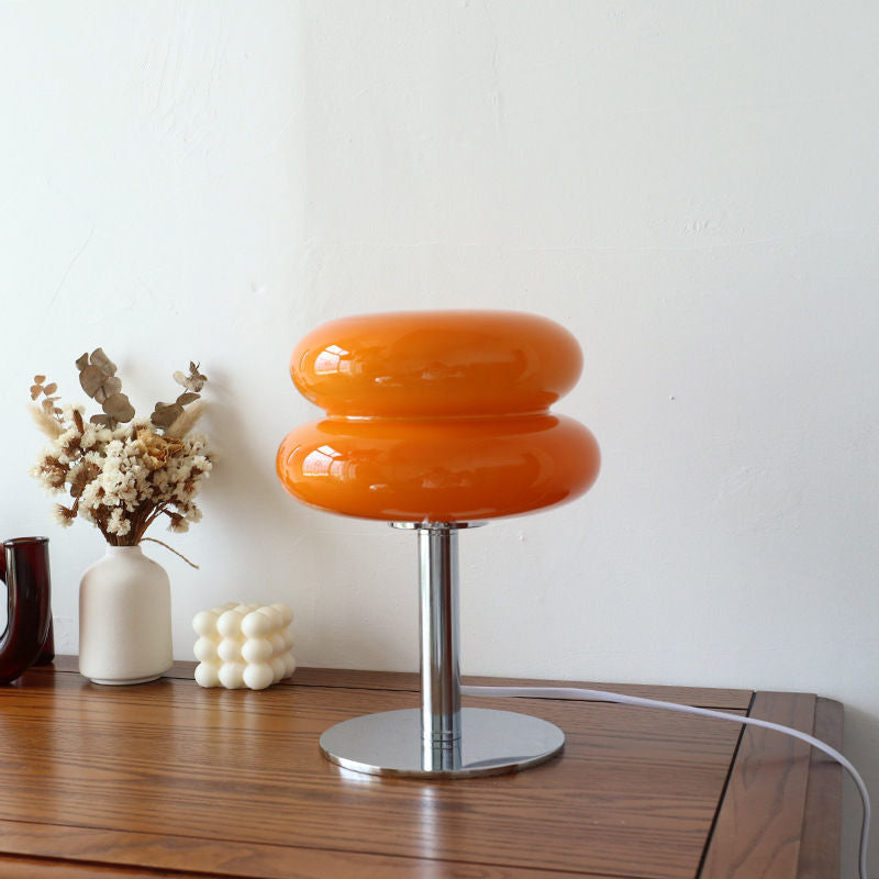 Elegant Glass Table Lamp - Modern Retro Bedside Lamp with LED