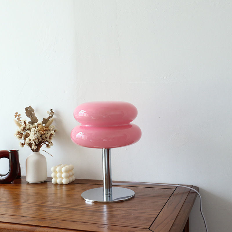 Elegant Glass Table Lamp - Modern Retro Bedside Lamp with LED