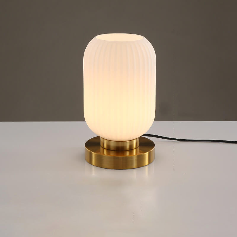 Elegant Glass Table Lamp - Soft Ambient Lighting for Bedroom & Living Room