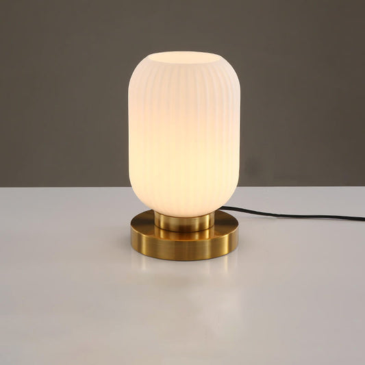 Elegant Glass Table Lamp - Soft Ambient Lighting for Bedroom & Living Room