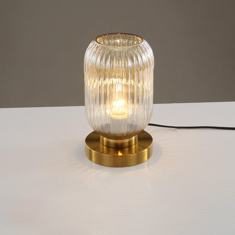 Elegant Glass Table Lamp - Soft Ambient Lighting for Bedroom & Living Room