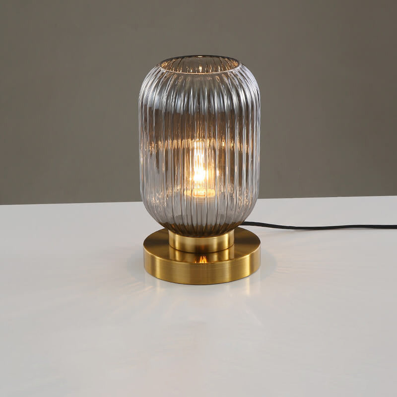 Elegant Glass Table Lamp - Soft Ambient Lighting for Bedroom & Living Room