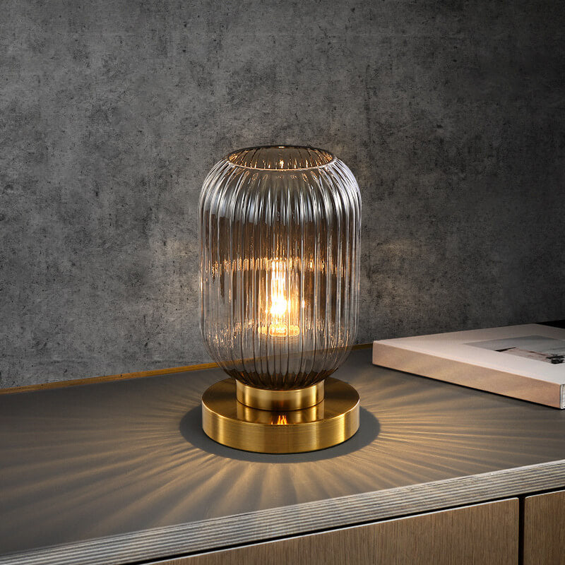 Elegant Glass Table Lamp - Soft Ambient Lighting for Bedroom & Living Room