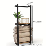 Elegant Industrial Towel Rack with Shelves for Modern Spaces