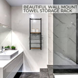 Elegant Industrial Towel Rack with Shelves for Modern Spaces