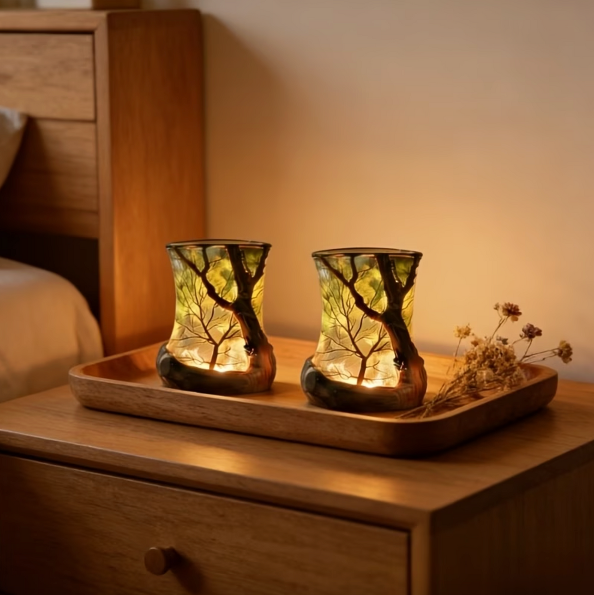 Elegant LED Table Lamp - Nature-Inspired Mood Lighting