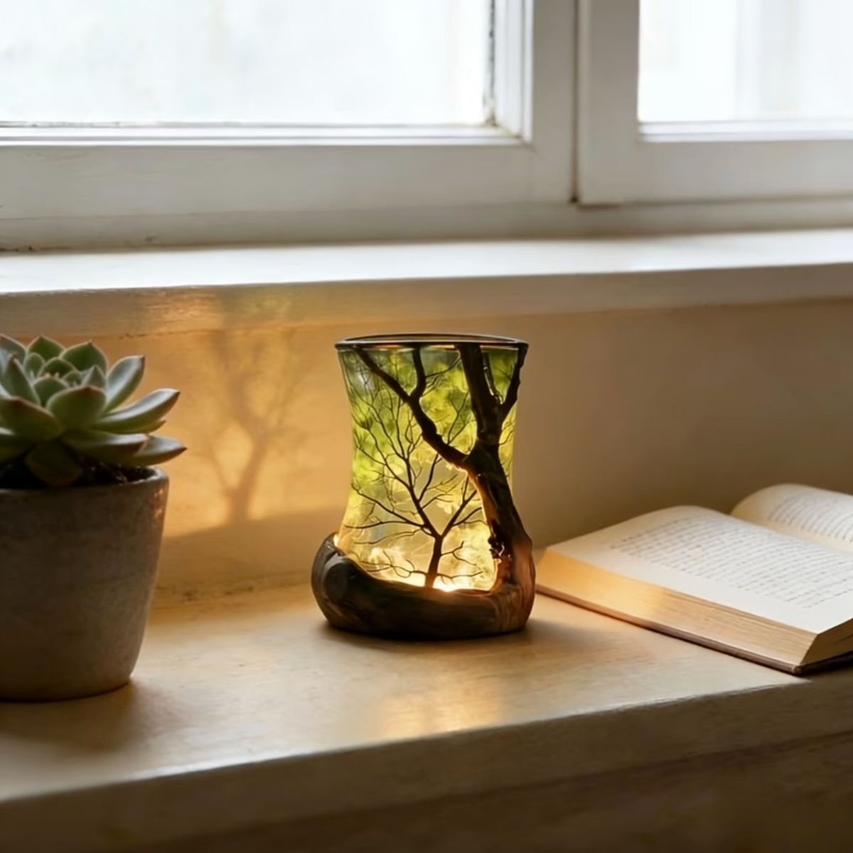 Elegant LED Table Lamp - Nature-Inspired Mood Lighting