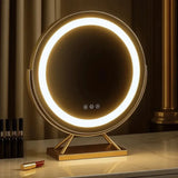 Elegant LED Vanity Mirror with 3 Light Modes & 15x Magnifying Mirror