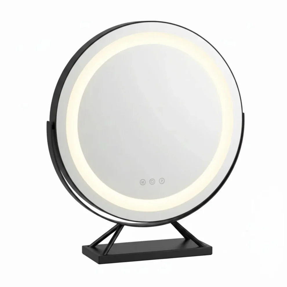 Elegant LED Vanity Mirror with 3 Light Modes & 15x Magnifying Mirror
