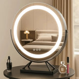 Elegant LED Vanity Mirror with 3 Light Modes & 15x Magnifying Mirror