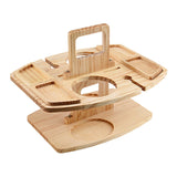 Elegant Oak Picnic Table - Compact Wine Holder for Outdoors