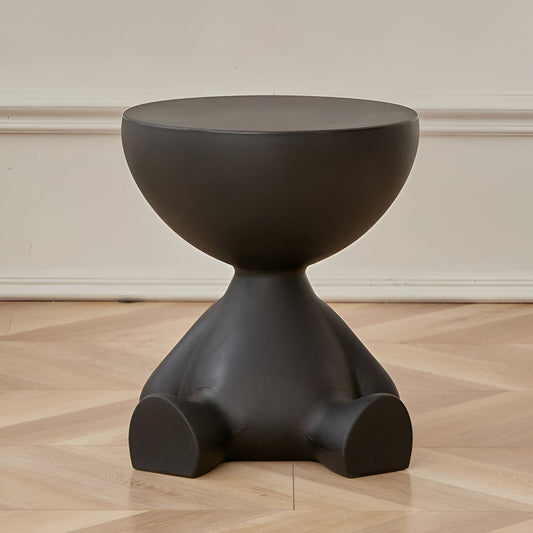 Elegant Round Black Coffee Table - Stylish Plastic Design for Modern Living Room
