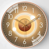 Elegant Silent Wall Clock - Gradient Gold Digital Design