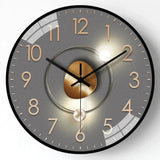 Elegant Silent Wall Clock - Gradient Gold Digital Design