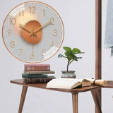 Elegant Silent Wall Clock - Gradient Gold Digital Design