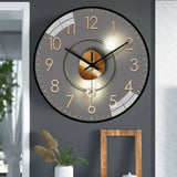Elegant Silent Wall Clock - Gradient Gold Digital Design