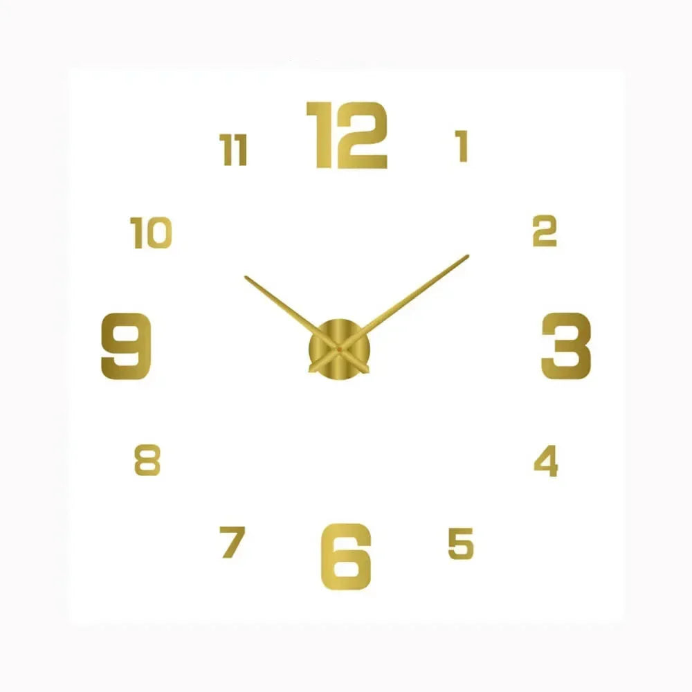 Elegant Silent Wall Clock - Gradient Gold Digital Design