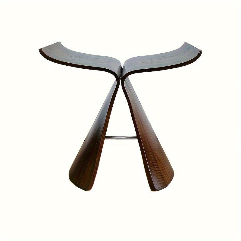 Elegant Solid Wood Butterfly Stool - Versatile Compact Seating