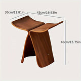 Elegant Solid Wood Butterfly Stool - Versatile Compact Seating