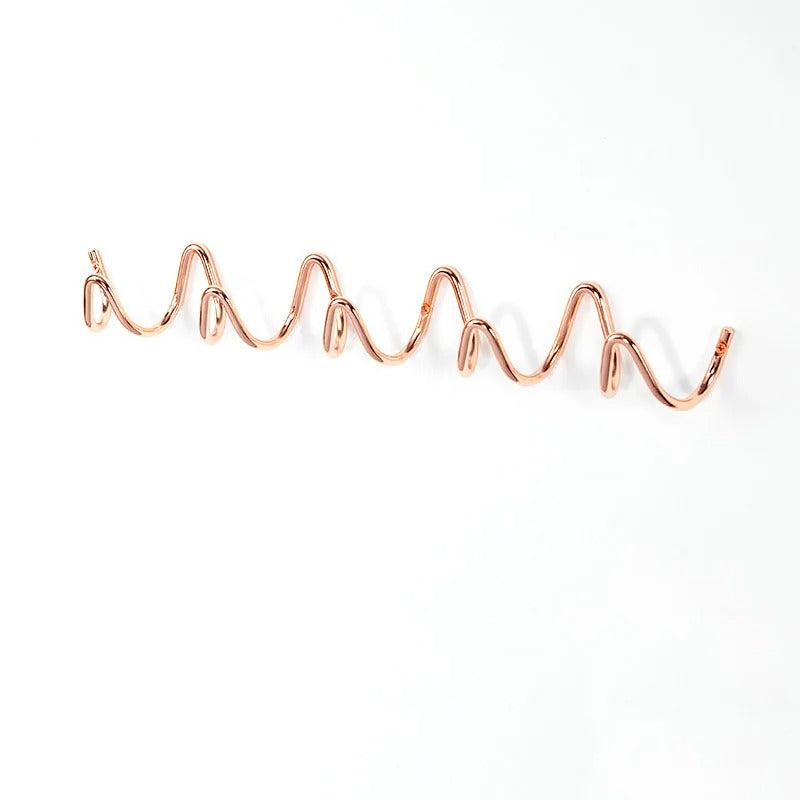 Elegant Wall Mounted Coat Rack - Wavy Design Black Iron Hooks