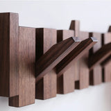 Elegant Wooden Coat Rack - Piano Design with 6 Hooks