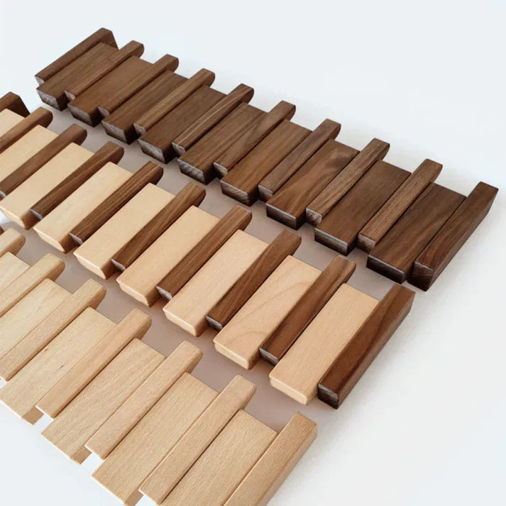 Elegant Wooden Coat Rack - Piano Design with 6 Hooks