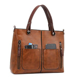 Elly Vintage Leather Shoulder Bag for Women - Adjustable Strap, Handmade PU Leather