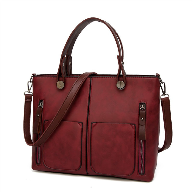 Elly Vintage Leather Shoulder Bag for Women - Adjustable Strap, Handmade PU Leather