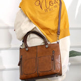 Elly Vintage Leather Shoulder Bag for Women - Adjustable Strap, Handmade PU Leather