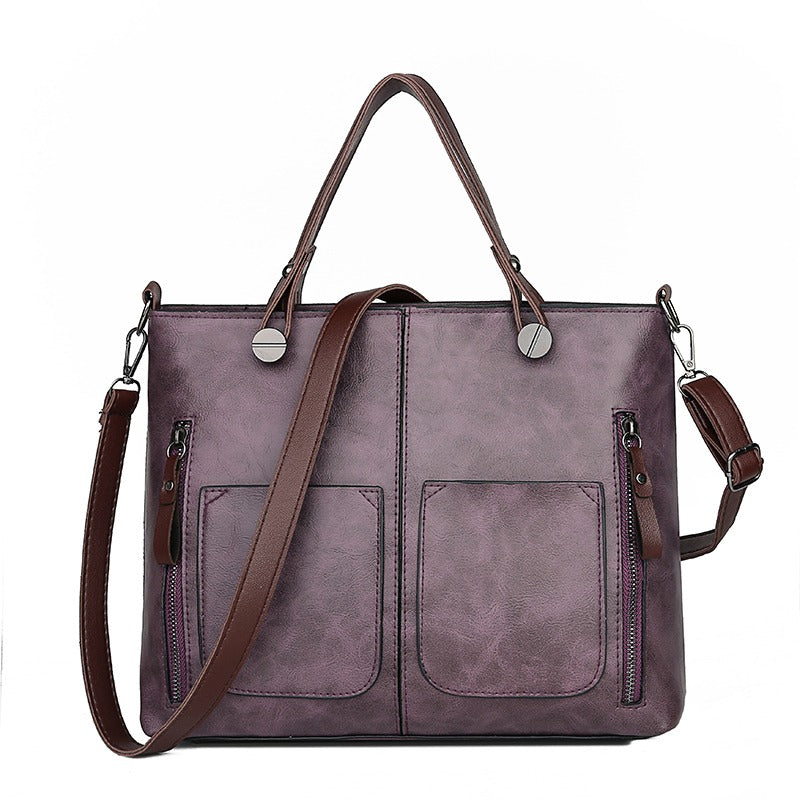 Elly Vintage Leather Shoulder Bag for Women - Adjustable Strap, Handmade PU Leather