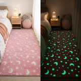 Enchanting Glow-in-the-Dark Kids Rug with Moon & Star Design