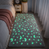 Enchanting Glow-in-the-Dark Kids Rug with Moon & Star Design