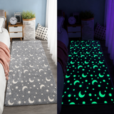 Enchanting Glow-in-the-Dark Kids Rug with Moon & Star Design