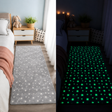 Enchanting Glow-in-the-Dark Kids Rug with Moon & Star Design