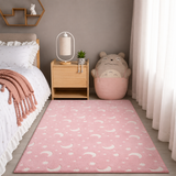 Enchanting Glow-in-the-Dark Kids Rug with Moon & Star Design