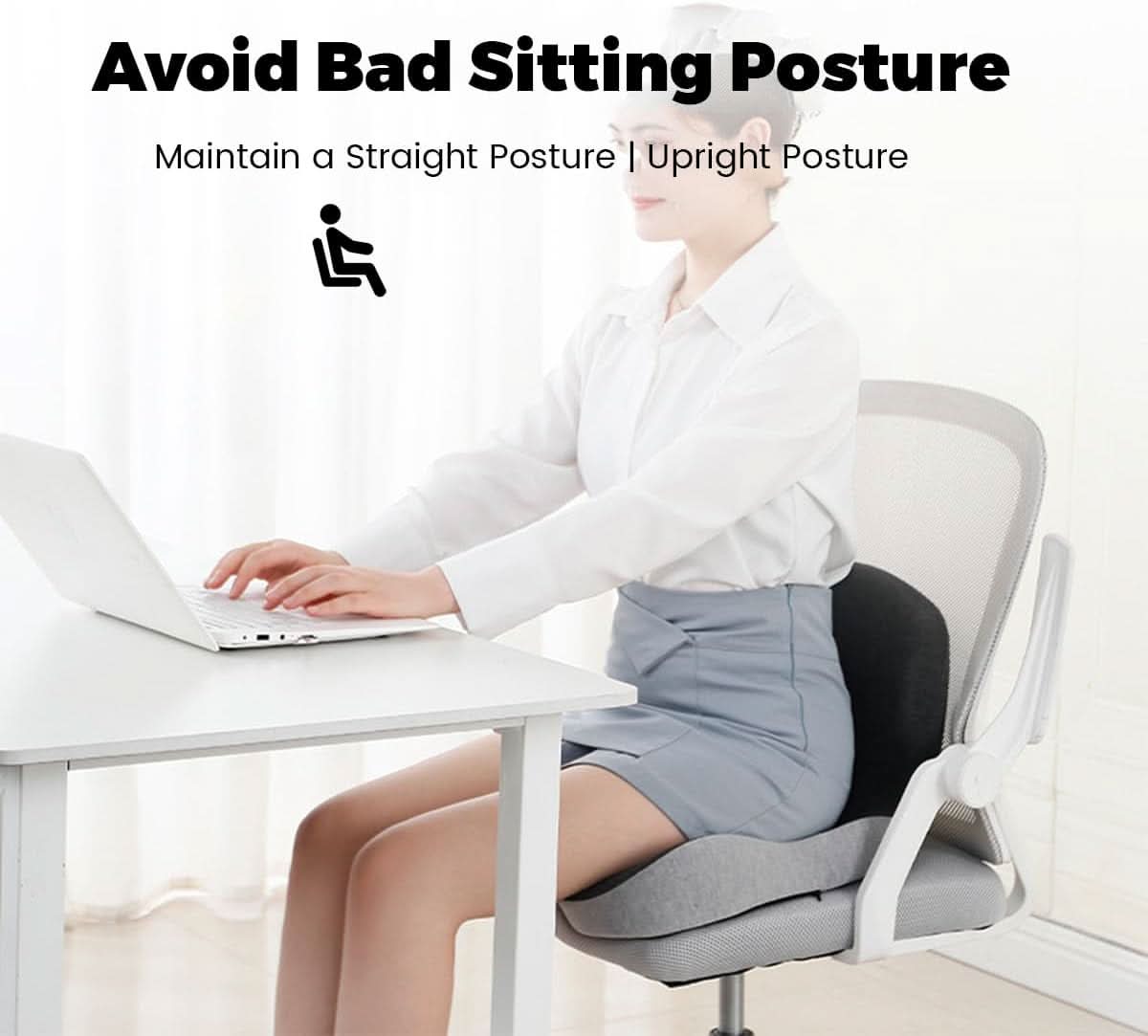 ErgoComfort - Memory Foam Seat Cushion for Chair Support