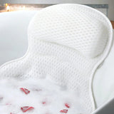 Ergonomic Bath Pillow - Soft Soaking Tub Pillow with Suction Cups