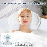 Ergonomic Bath Pillow - Soft Soaking Tub Pillow with Suction Cups