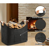 FELDURA - Foldable Log Basket for Fireplace with Wooden Handles
