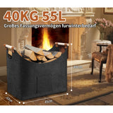 FELDURA - Foldable Log Basket for Fireplace with Wooden Handles