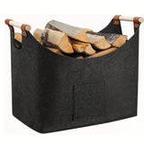 FELDURA - Foldable Log Basket for Fireplace with Wooden Handles