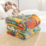 Festival Tropics - Soft Cotton Blanket with Tropical Design