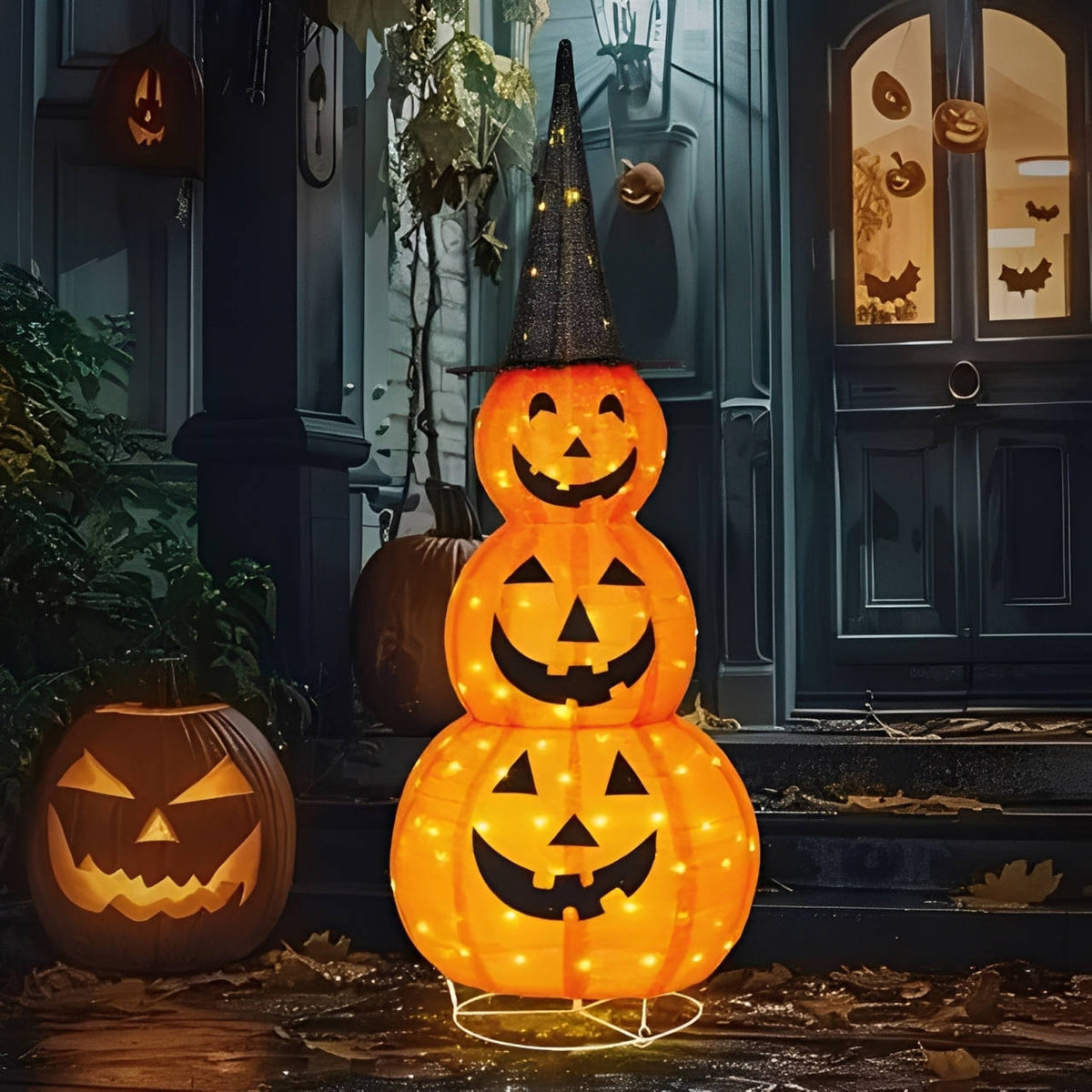 Festive Pumpkin Decoration with 100 LED Lights & Timer