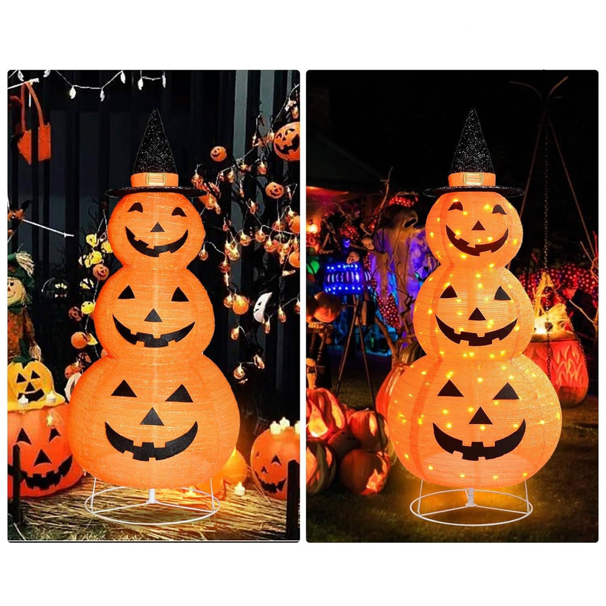Festive Pumpkin Decoration with 100 LED Lights & Timer
