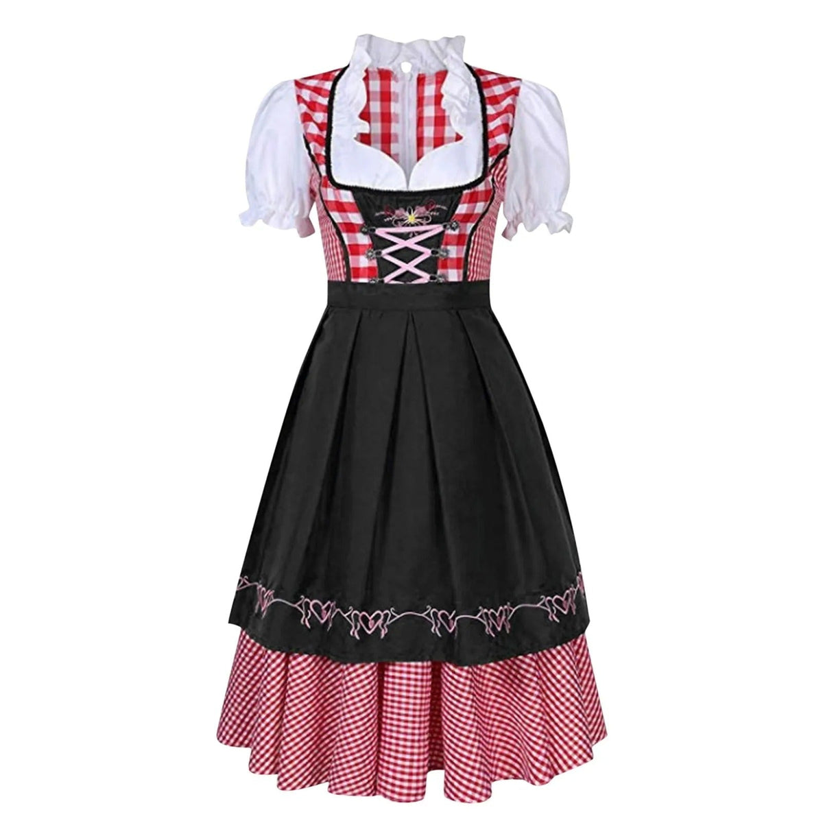 Fien - Checkered Oktoberfest Dirndl Dress for Women, Comfortable Cotton Blend
