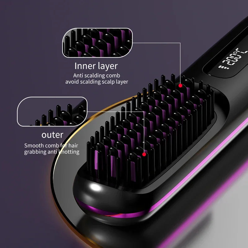 Glissara - Cordless Hair Straightener with USB Charging & LCD Display