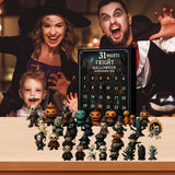 Halloween Countdown Box - 31 Miniature Figures & Decorations for Indoor Halloween Decor