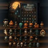 Halloween Countdown Box - 31 Miniature Figures & Decorations for Indoor Halloween Decor