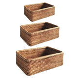 Hand-Woven Wicker Storage Basket - Natural Rattan Organizer