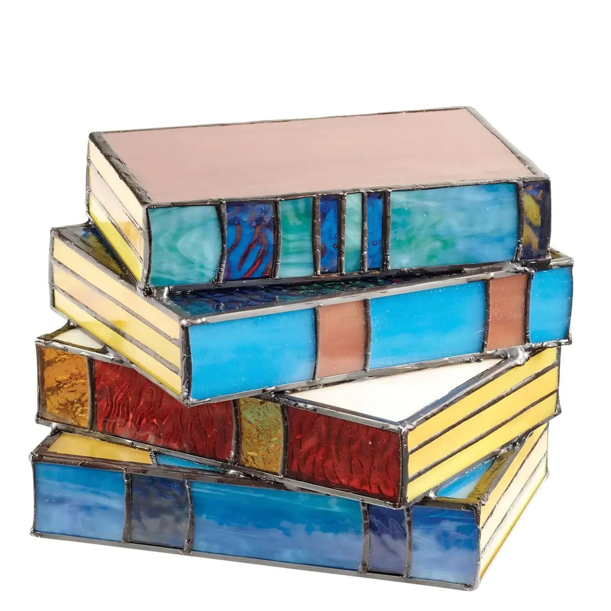 Handcrafted Stained Glass Book Lamp - Warm Ambient Glow